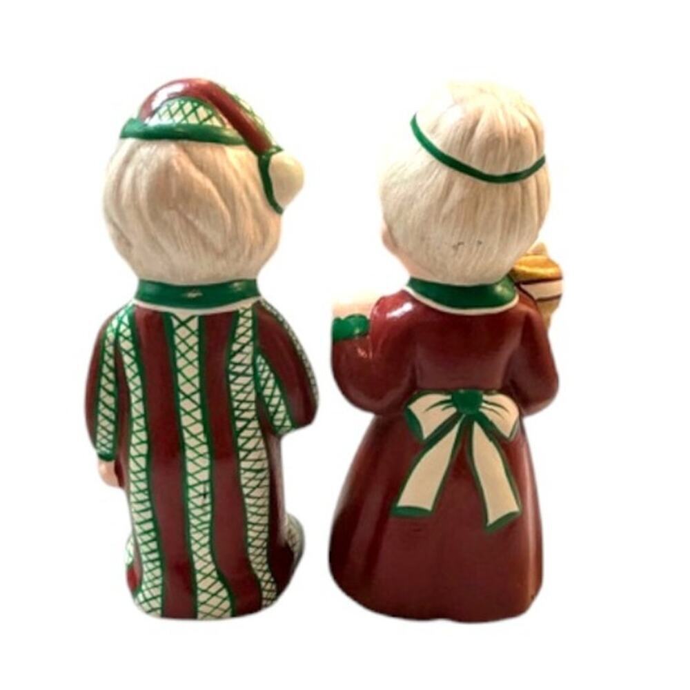 Vintage 1970s Ceramic Santa Mrs Claus Figurines Hand Painted Christmas Decor - Picture 3 of 7